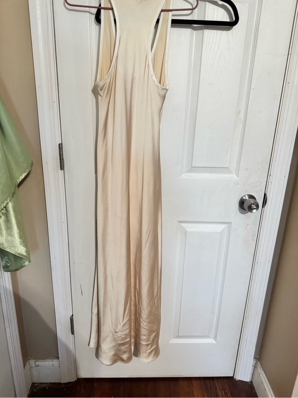 Zara Cream Satin Slip Maxi Dress - Picture 4 of 8